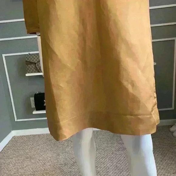 J. CREW Womens Dress Silk ROSIE Tunic 3/4 Sleeve Gold Color Size M. D10 - Picture 6 of 9